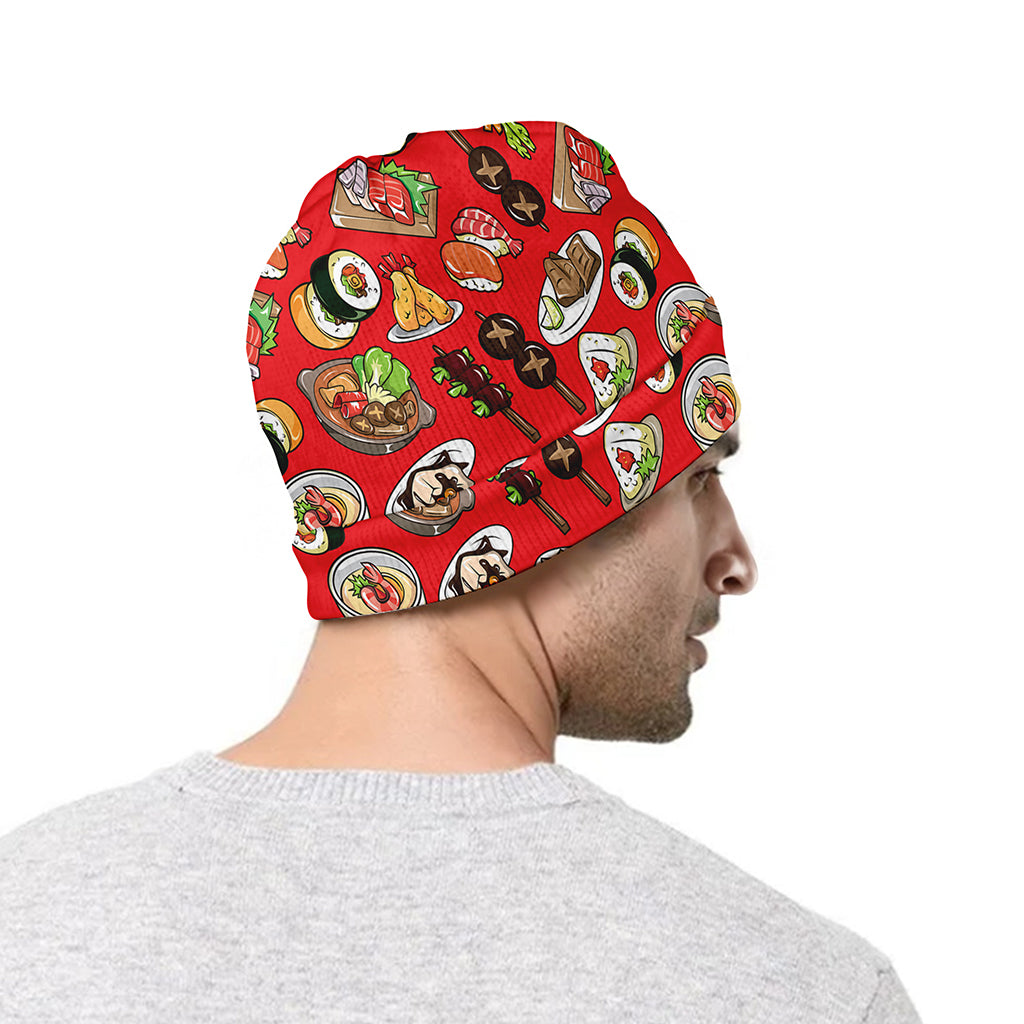 Japanese Food Pattern Print Beanie