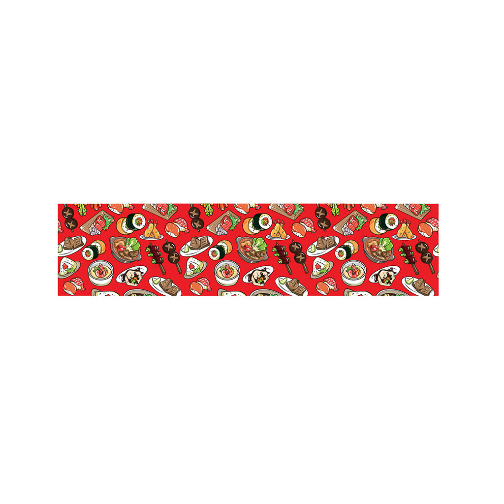 Japanese Food Pattern Print Bed Runner