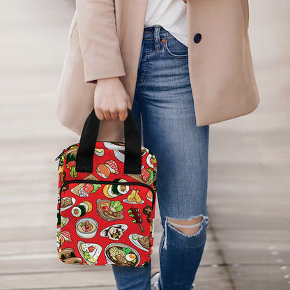 Japanese Food Pattern Print Bible Tote Bag
