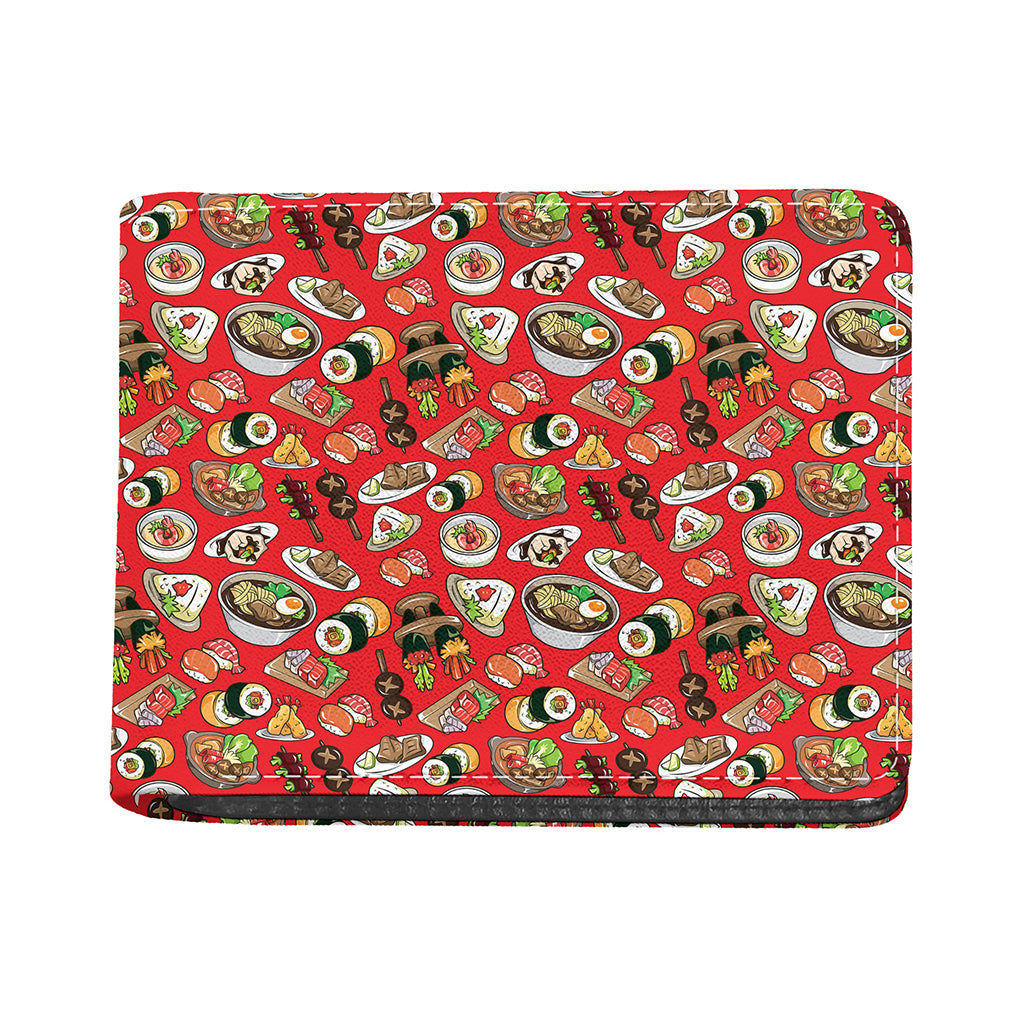 Japanese Food Pattern Print Bifold Wallet