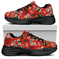 Japanese Food Pattern Print Black Chunky Shoes