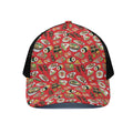 Japanese Food Pattern Print Black Mesh Trucker Hat