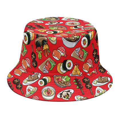 Japanese Food Pattern Print Bucket Hat