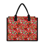 Japanese Food Pattern Print Canvas Tote Bag