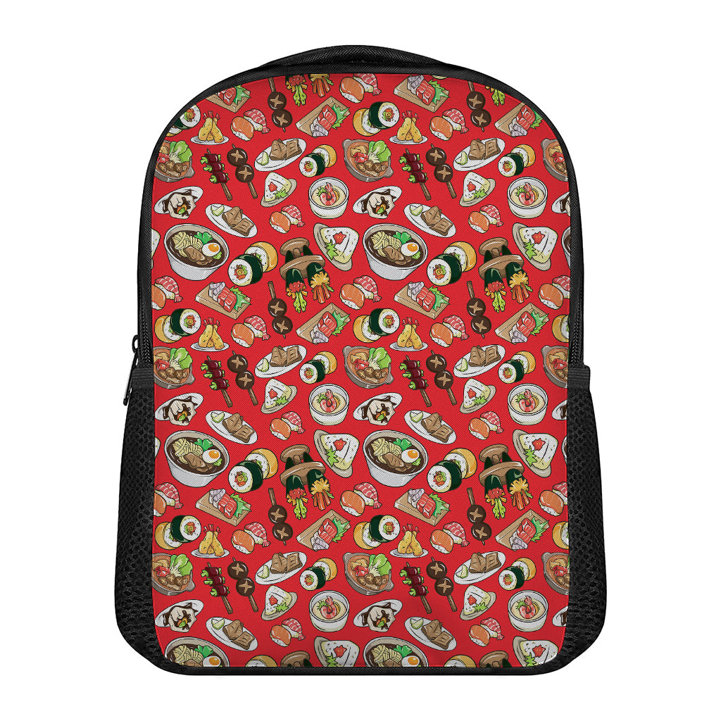 Japanese Food Pattern Print Casual Backpack