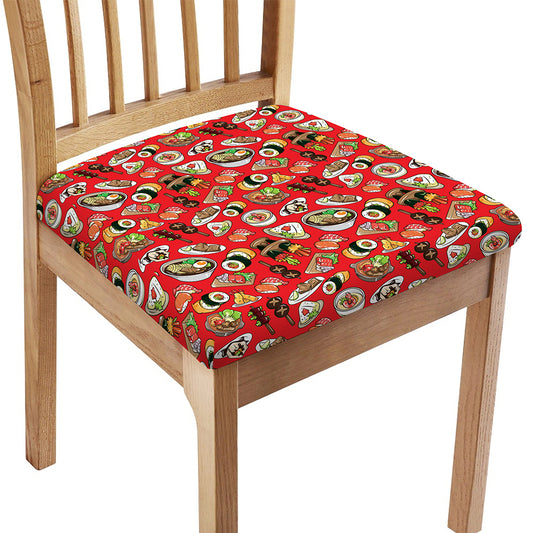 Japanese Food Pattern Print Chair Cushion Cover