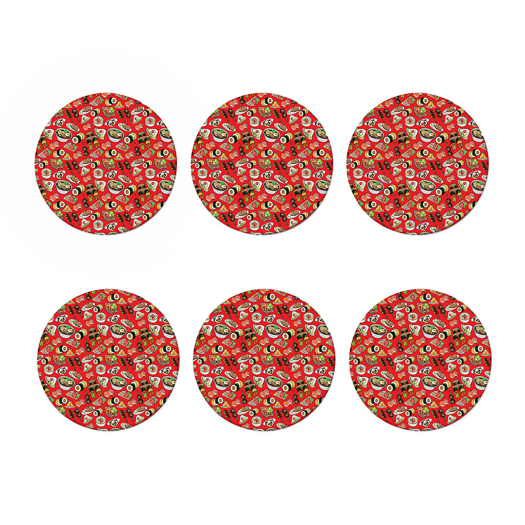 Japanese Food Pattern Print Coaster Set