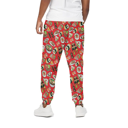 Japanese Food Pattern Print Cotton Pants