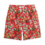 Japanese Food Pattern Print Cotton Shorts
