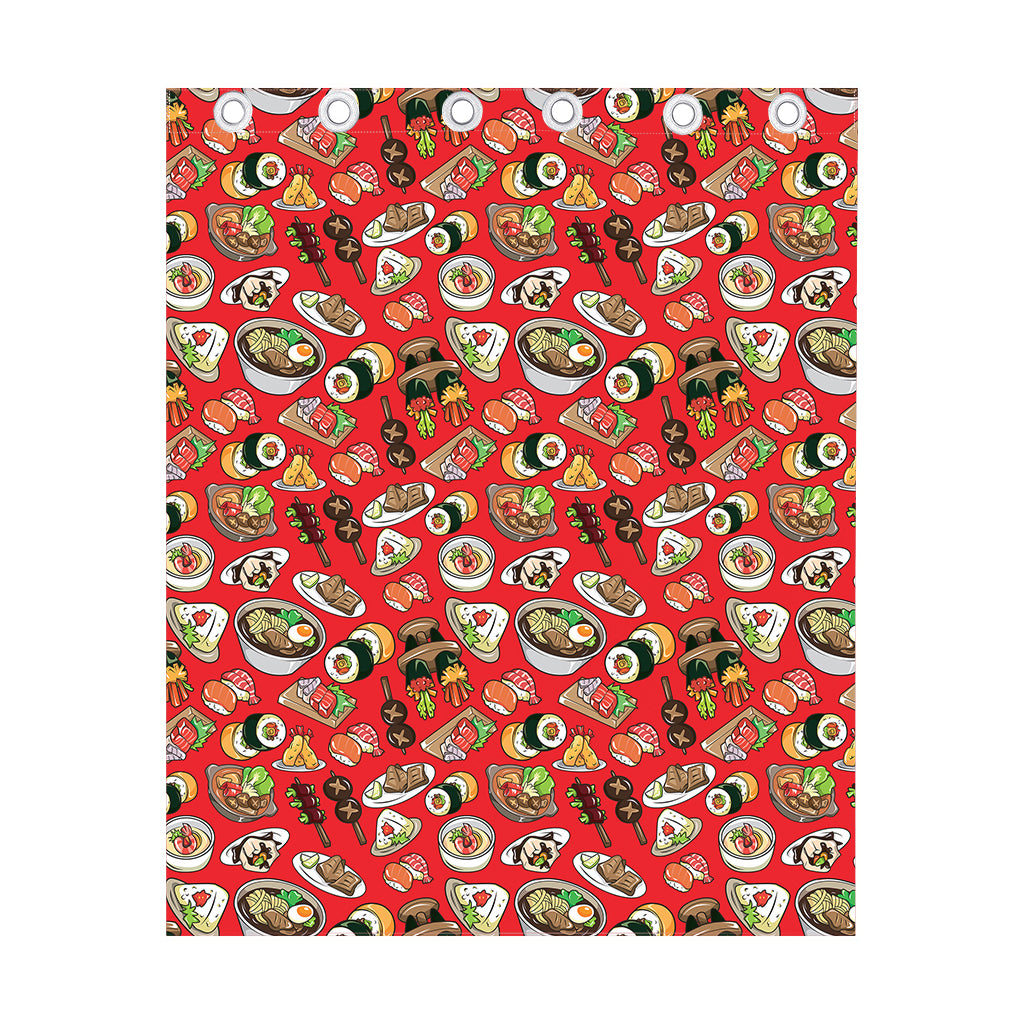 Japanese Food Pattern Print Curtain