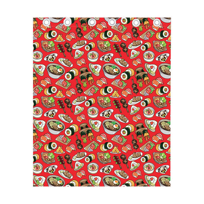 Japanese Food Pattern Print Curtain
