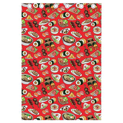 Japanese Food Pattern Print Curtain