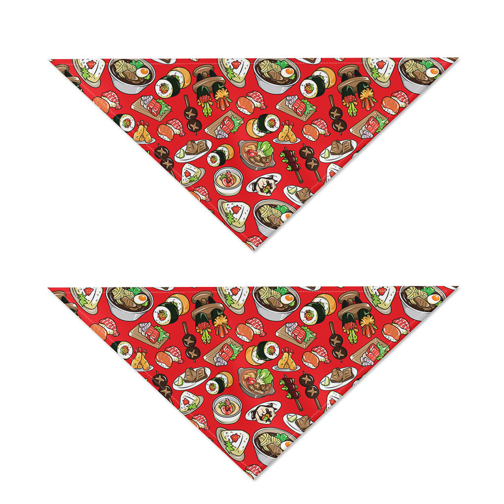 Japanese Food Pattern Print Dog Bandana