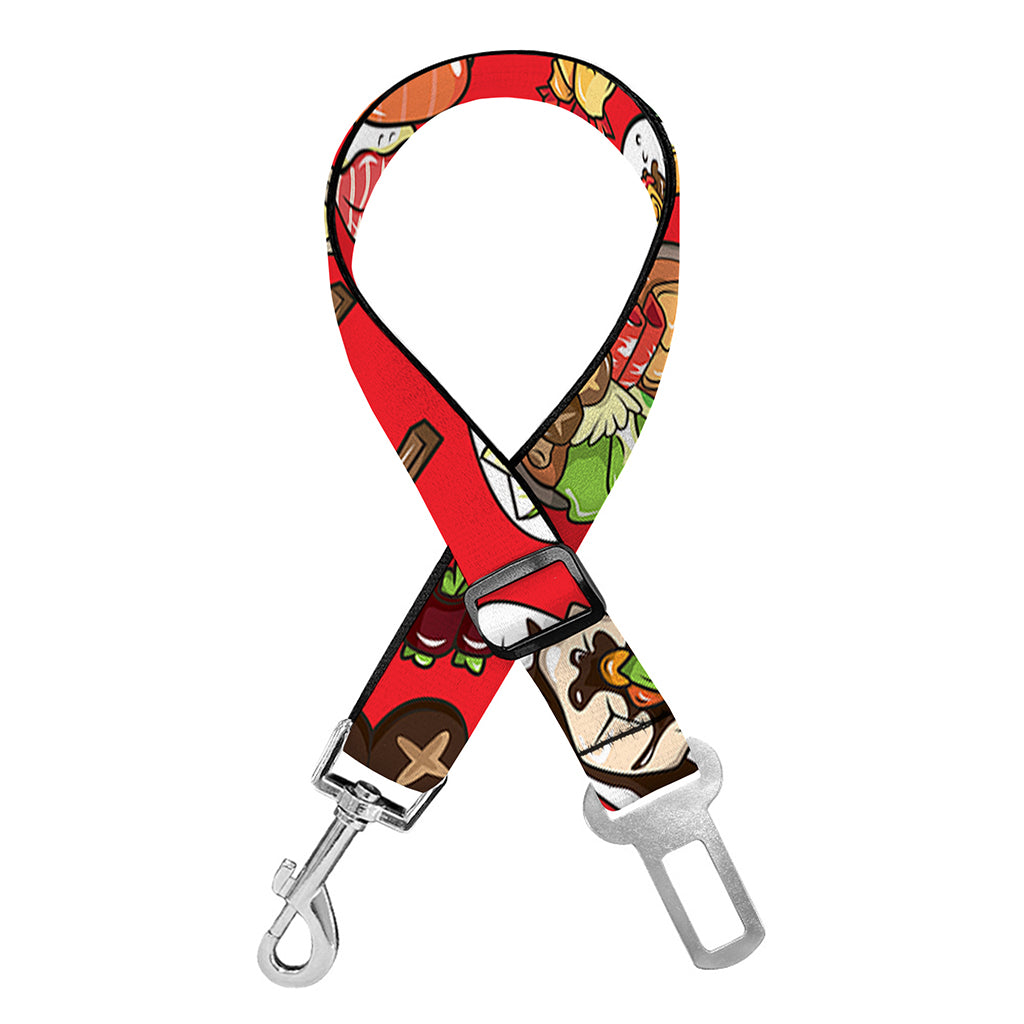 Japanese Food Pattern Print Dog Seat Belt