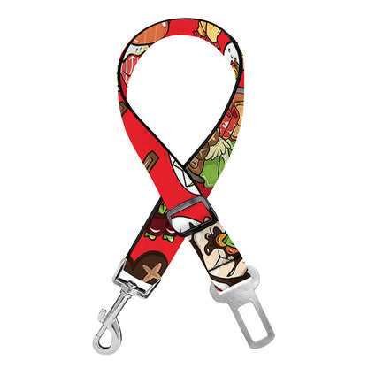 Japanese Food Pattern Print Dog Seat Belt