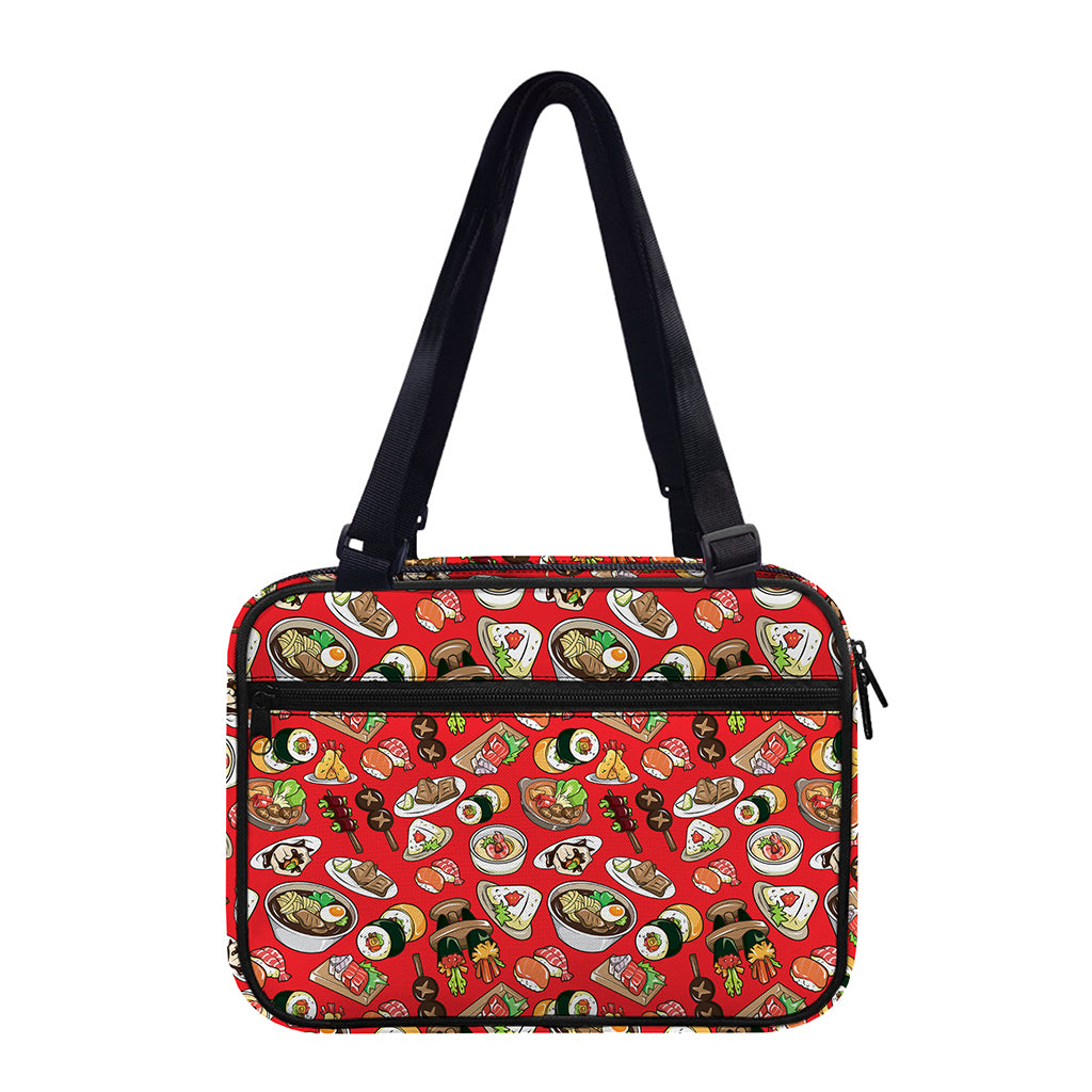 Japanese Food Pattern Print Double Strap Bible Bag