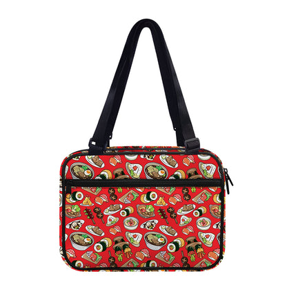 Japanese Food Pattern Print Double Strap Bible Bag