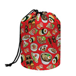 Japanese Food Pattern Print Drawstring Makeup Bag