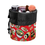 Japanese Food Pattern Print Drawstring Makeup Bag
