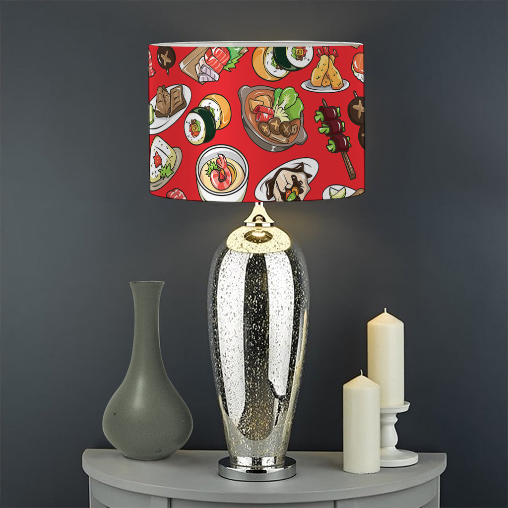 Japanese Food Pattern Print Drum Lamp Shade