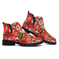 Japanese Food Pattern Print Flat Ankle Boots