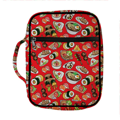 Japanese Food Pattern Print Front Pocket Bible Bag