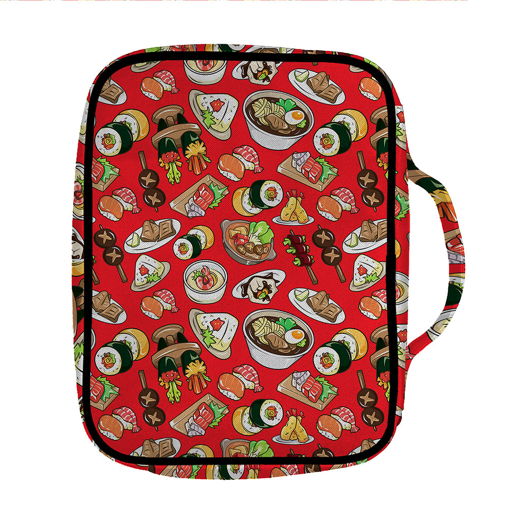 Japanese Food Pattern Print Front Pocket Bible Bag