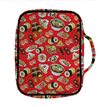 Japanese Food Pattern Print Front Pocket Bible Bag