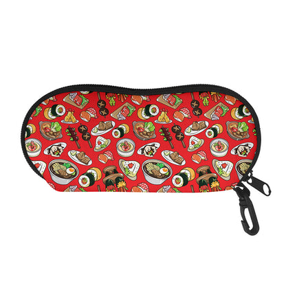 Japanese Food Pattern Print Glasses Case