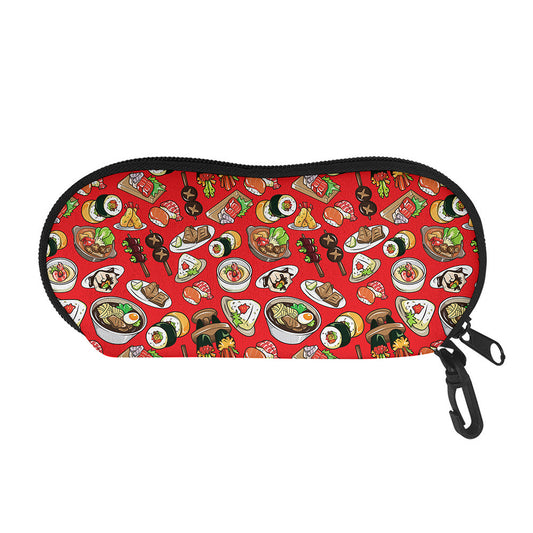 Japanese Food Pattern Print Glasses Case
