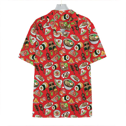 Japanese Food Pattern Print Hawaiian Shirt