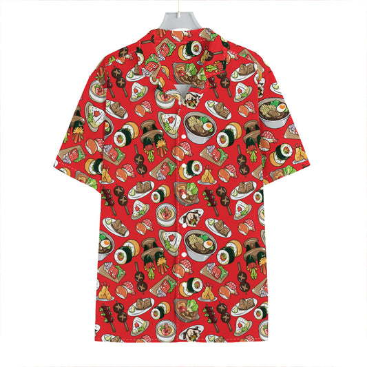 Japanese Food Pattern Print Hawaiian Shirt