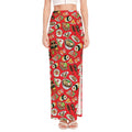 Japanese Food Pattern Print High Slit Maxi Skirt