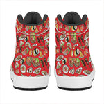 Japanese Food Pattern Print High Top Leather Sneakers