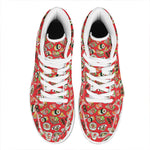 Japanese Food Pattern Print High Top Leather Sneakers