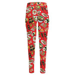 Japanese Food Pattern Print High-Waisted Pocket Leggings