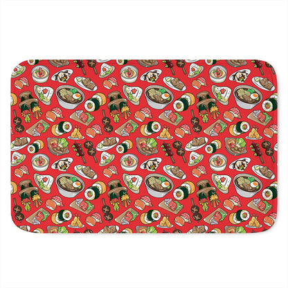 Japanese Food Pattern Print Indoor Door Mat