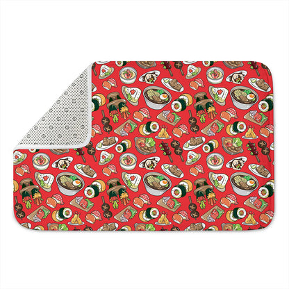 Japanese Food Pattern Print Indoor Door Mat