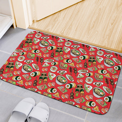 Japanese Food Pattern Print Indoor Door Mat