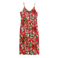 Japanese Food Pattern Print Jersey Midi Cami Dress