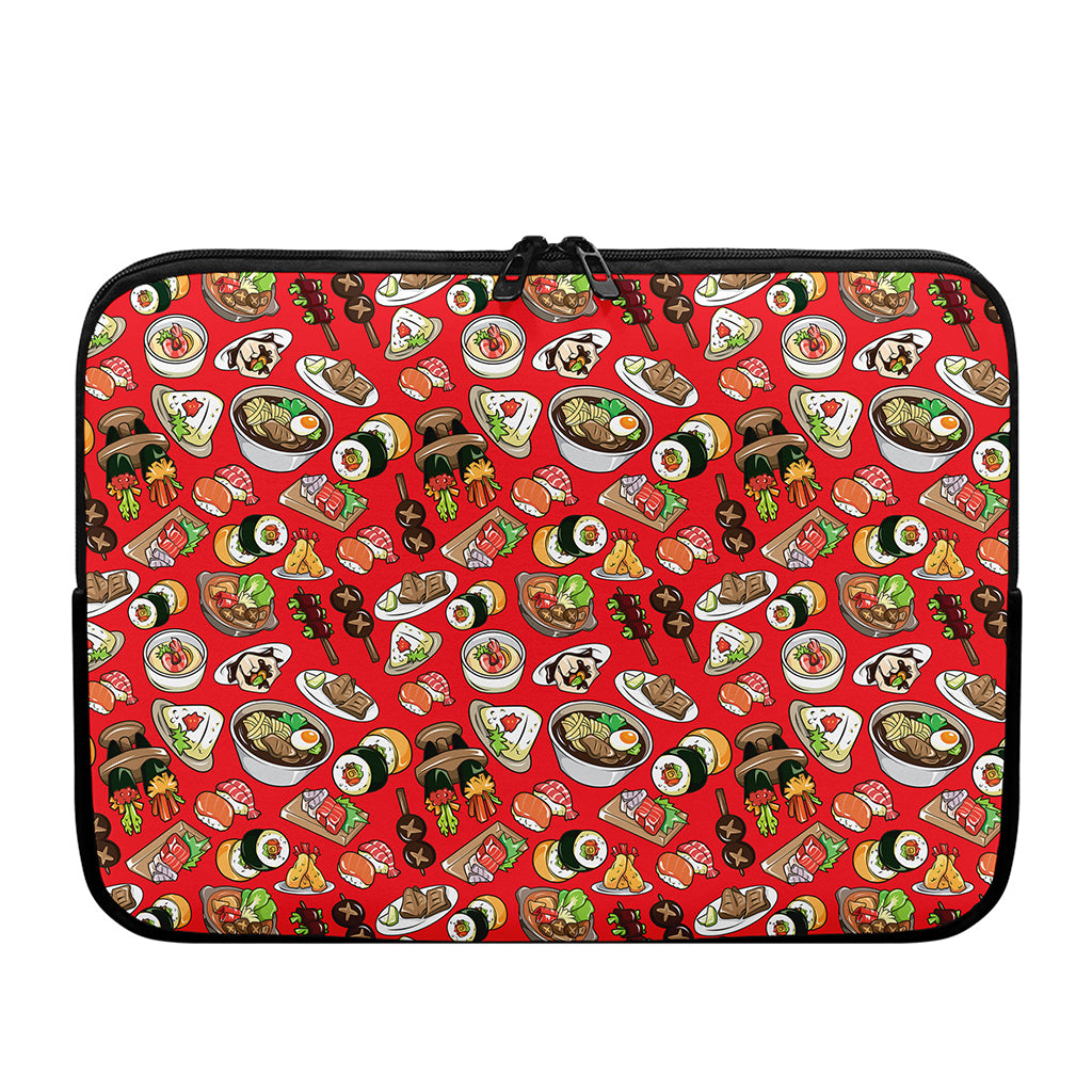 Japanese Food Pattern Print Laptop Sleeve