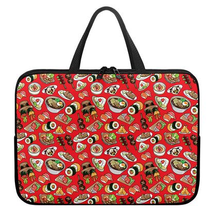 Japanese Food Pattern Print Laptop Sleeve With Handle