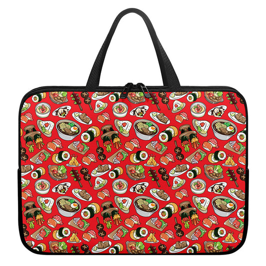 Japanese Food Pattern Print Laptop Sleeve With Handle