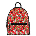 Japanese Food Pattern Print Leather Backpack