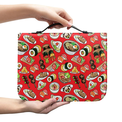 Japanese Food Pattern Print Leather Bible Cover