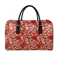 Japanese Food Pattern Print Leather Duffel Bag
