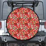 Japanese Food Pattern Print Leather Spare Tire Cover