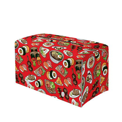 Japanese Food Pattern Print Leather Tissue Box Cover