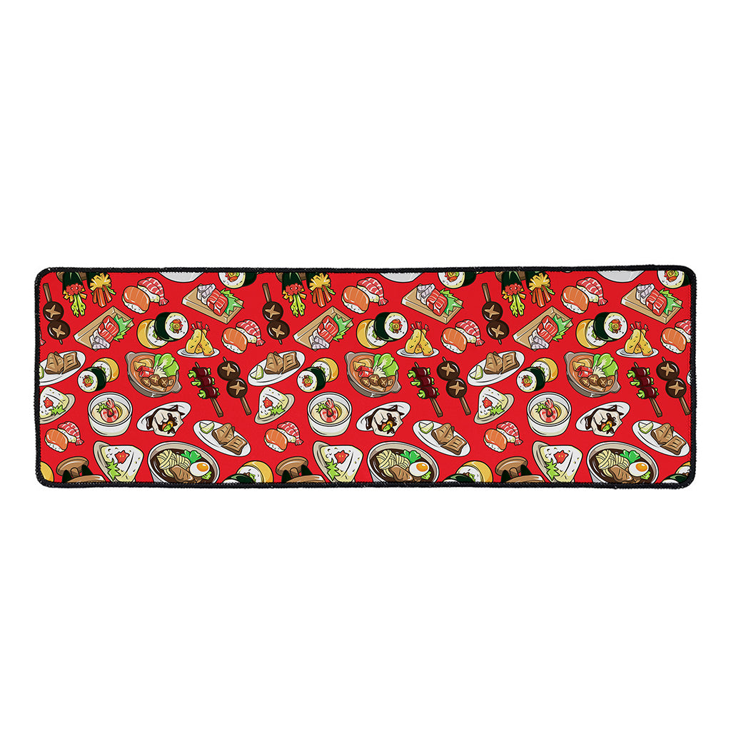 Japanese Food Pattern Print Long Kitchen Mat