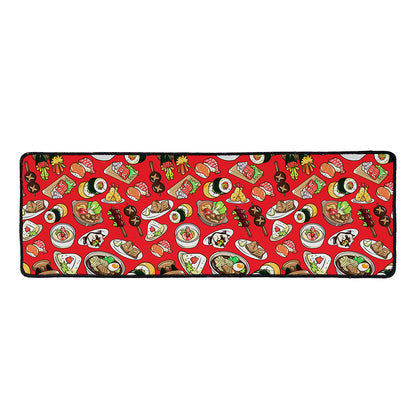 Japanese Food Pattern Print Long Kitchen Mat